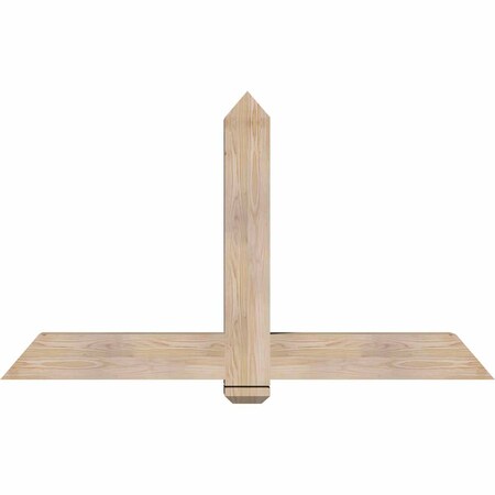 Ekena Millwork Eugene Smooth Timber Gable Bracket, Douglas Fir, 60"W x 35"H x 5 1/2"D x 5 1/2"F, 14/12 Pitch GBW060X35X0606EUG00SDF